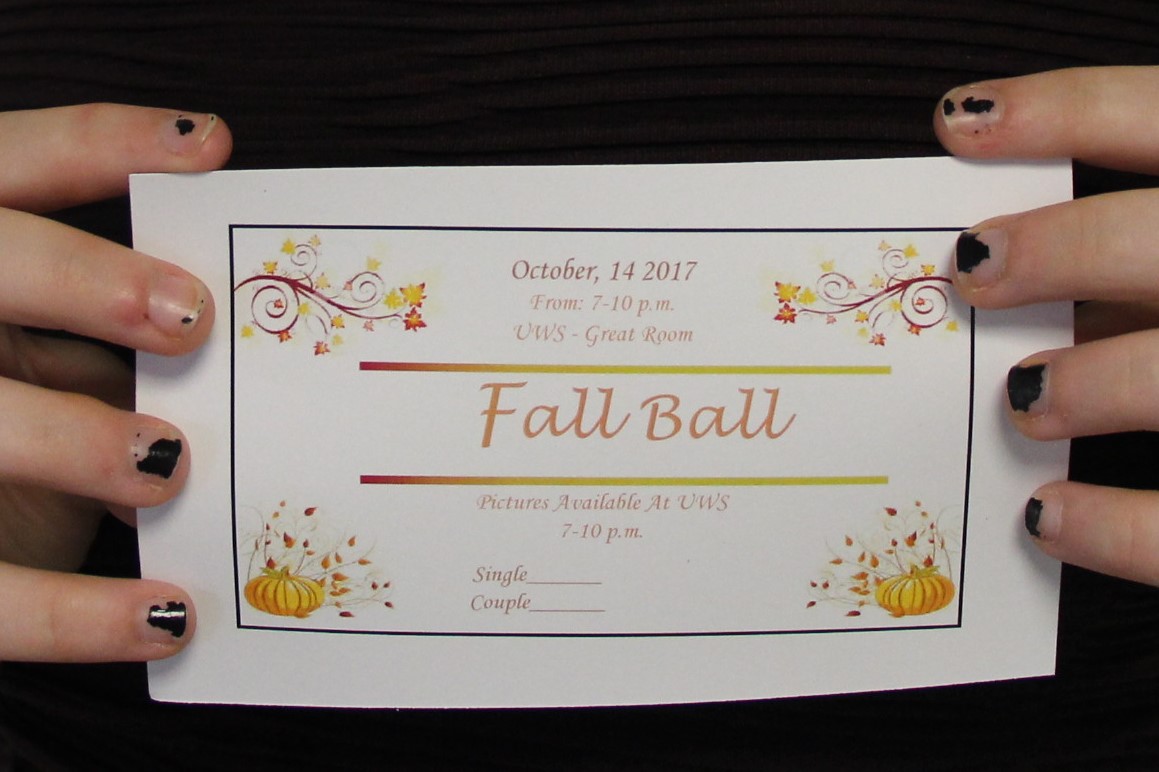 Fall Ball 2017 ticket design made by sophomore Keslie Reyer.