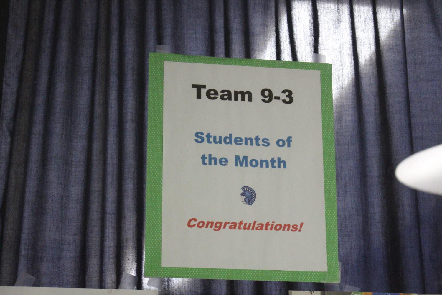 Student of the month displayed outside Lynn Krause’s classroom.

