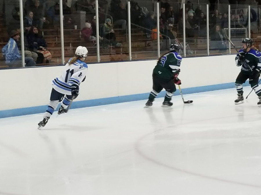 Freshman Arkia Trentor glides across the ice against Proctor.