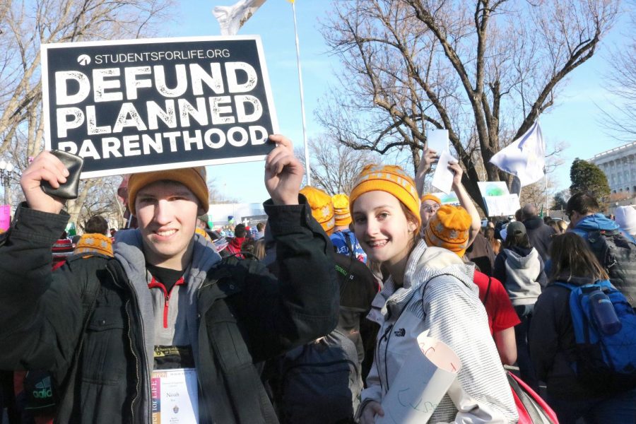Freshman Julia Roe stands with her brother, junior Noah Roe at March for Life in Washington D.C. on Jan 19. 
