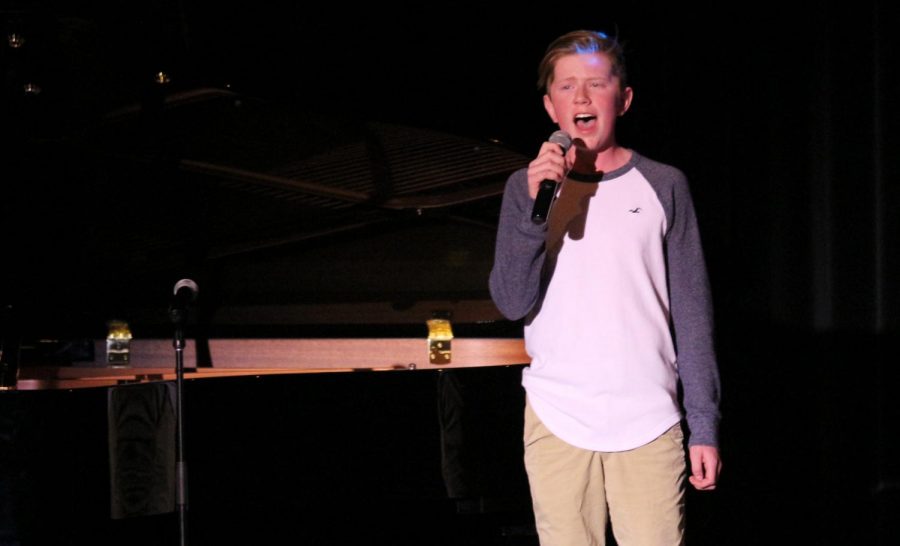 Freshman Hayden Wilson Sings “Love Someone” By Lukas Graham at the talent show on April. 24. Wilson also performed at the grand march “shallow” by Lady Gaga on April 13. 