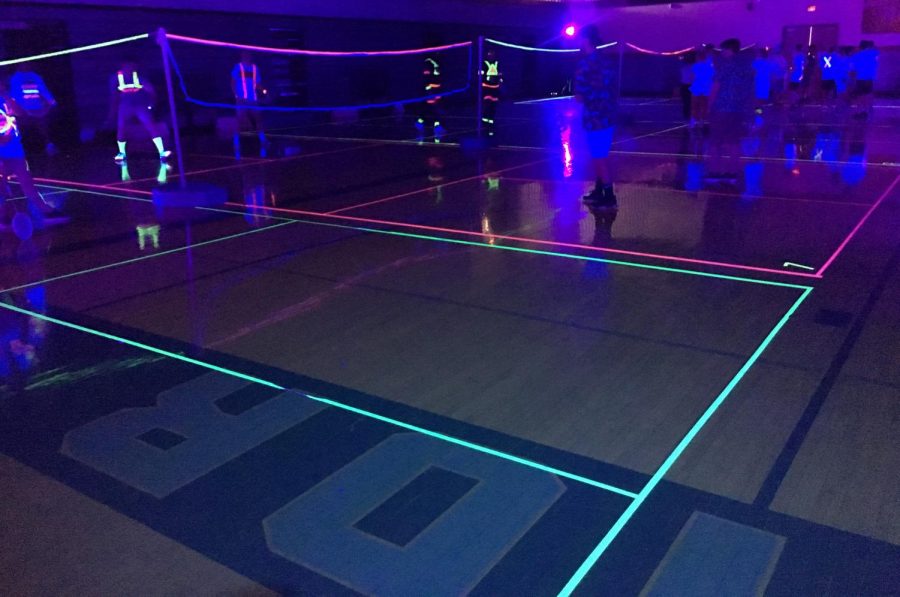 Pledge Makers held a Black Light Badminton competition on the March 22 in the SHS Spartan gymnasium.  The leaders patterned this inaugural event after Black Light Volleyball, which is held in the fall.