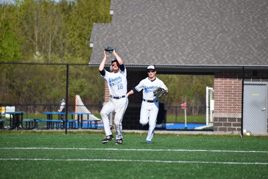 Senior Ben Rhodes (18) catches a pop fly during a WIAA Regional Semifinal against D.C. Everest at the NBC Spartan Sports Complex. Superior lost 12-11, ending their season 16-6.