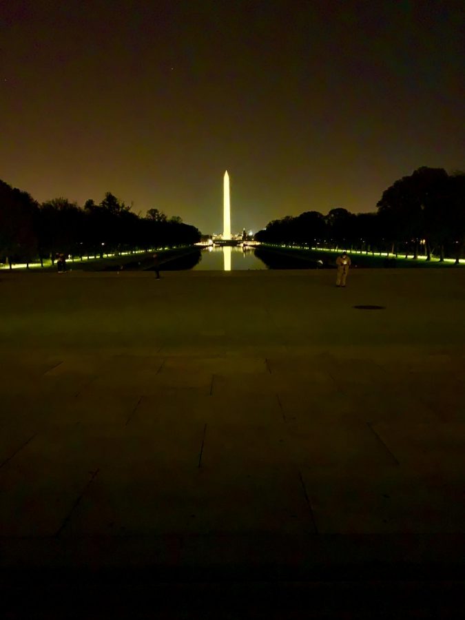 When 16 students traveled to Washington DC to attend the national fall journalism convention, they also got to tour the sites, including the Washington Monument Nov. 21. This was taken with a cell phone while standing in front of the Lincoln Memorial.