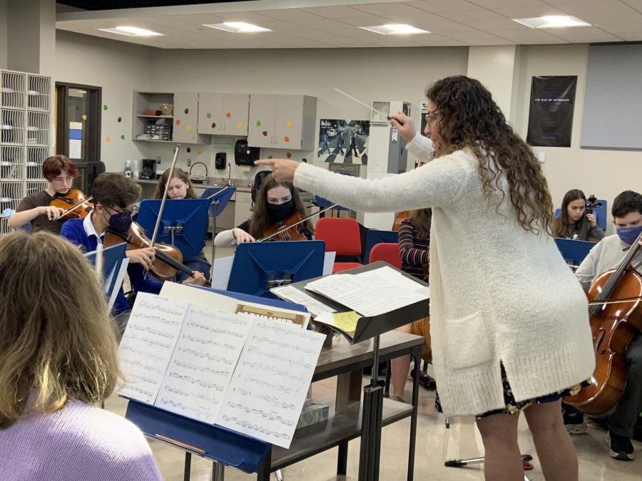 Orchestra teacher Amy Eichers and her students are preparing for an upcoming concert Oct. 25 at Superior High School.