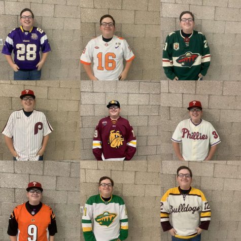 Senior Jared Running Jr. has a big passion for sports, which led to his collection of jerseys from sports teams he loves. He has 38 jerseys in total.