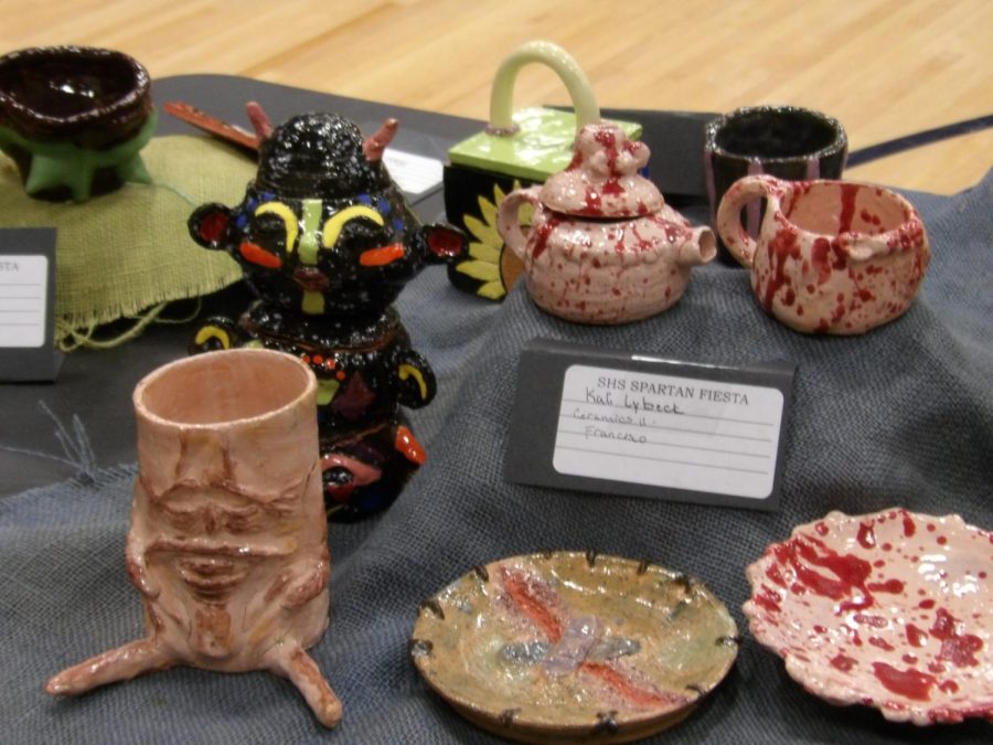 Ceramics+pieces+created+by+art+student+Kali+Lybeck+being+showcased+at+the+Spartan+Fiesta+May+5.