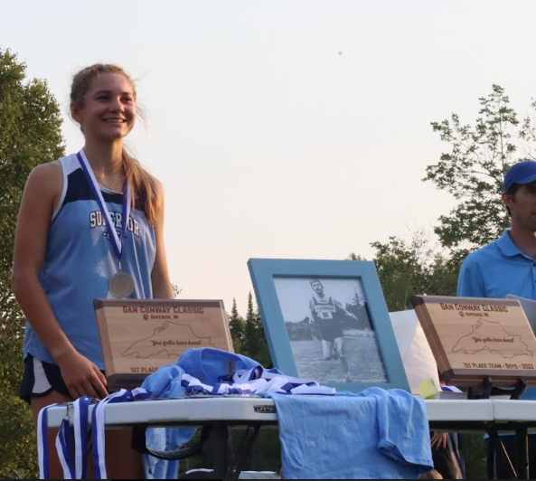 Cross country runner Tayler McMeekin claims first place award at SHS only home meet at Pattison park on September 6, 2022. 