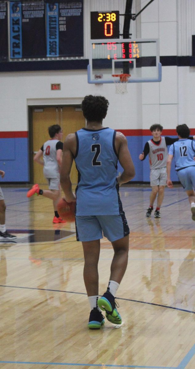 Senior+gaurd+TreSean+Sanigar+%282%29+dribbles+the+ball+down+court+at+home+on+Jan.+30+against+the+Duluth+East+Greyhounds.+Sanigar+is+the+Spartans+leading+scorer+with+18.8+points+per+game.+
