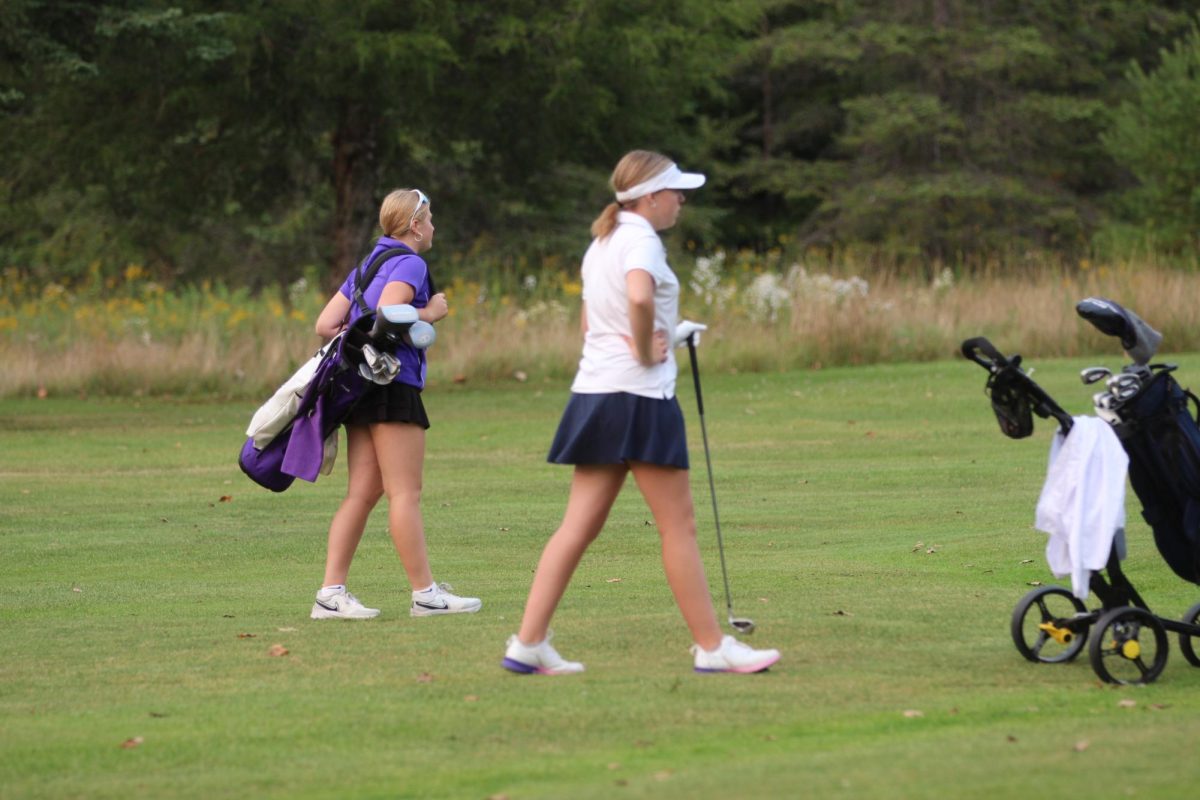 Sophomore Olivia Prendergast competes in a golf match on Sep. 12, 2024. The Spartans played on their home course against Grantsburg and Cumberland