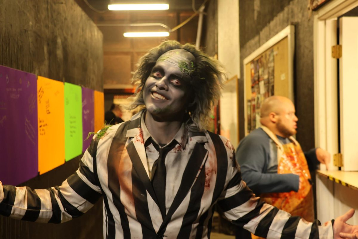 Submitted by Wren Rugg

Nelson Randa poses in the hall of the Haunted Ship up as Beetlejuice for the Haunted Ship. 
