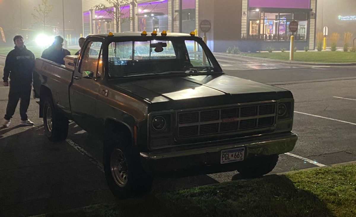 Muellner’s truck in front of taco bell. 