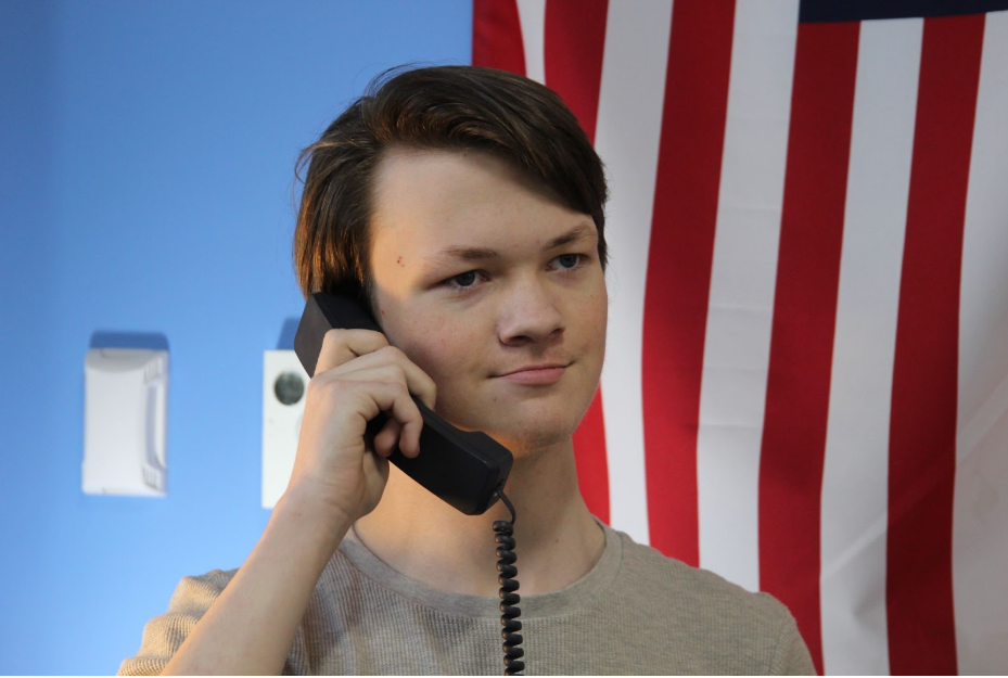 Dylan Blix poses for a photo on Jan. 8 of him performing the pledge of allegiance in the Spartan Spin room.