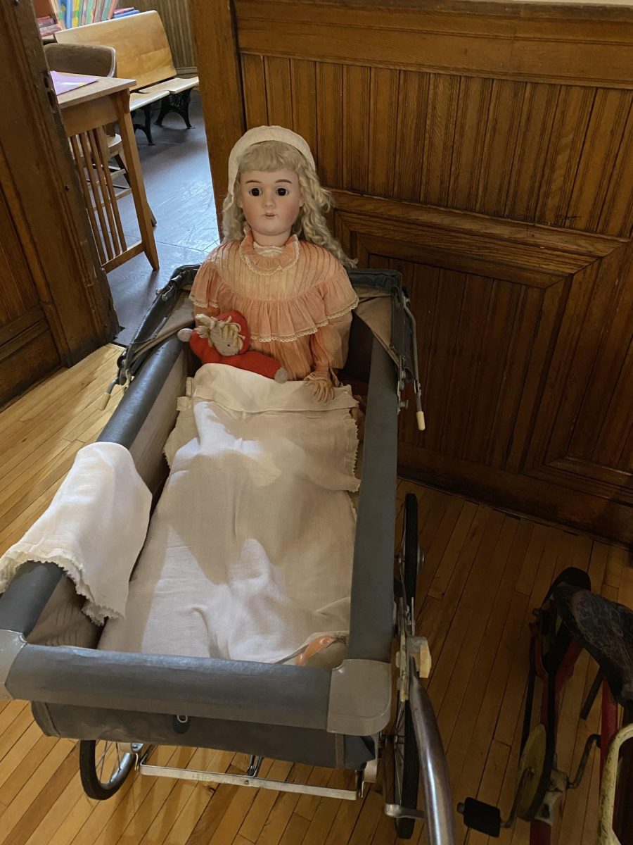 A doll sits upright on the third floor of Fairlawn Mansion on Jan. 24th 2025.