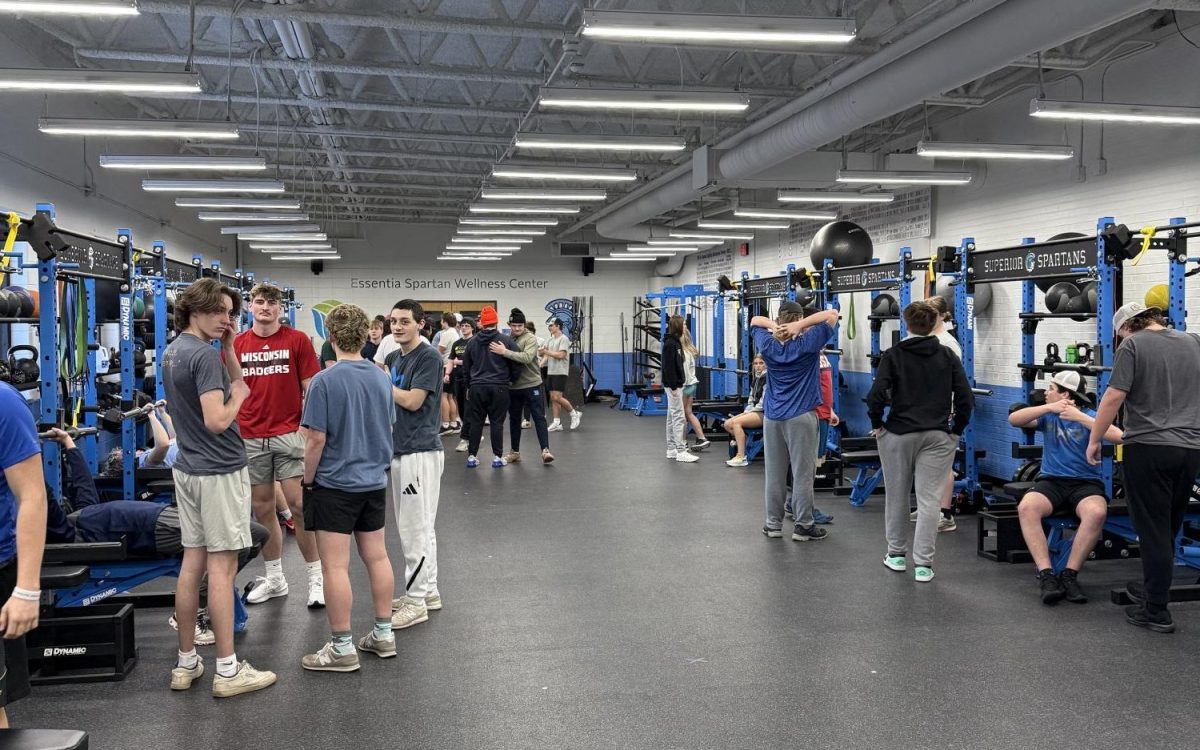 Students attend the after school Bigger Faster Stronger conditioning program on Feb. 26, 2025. BFS runs through the entire school year for athletes to train in the off season.