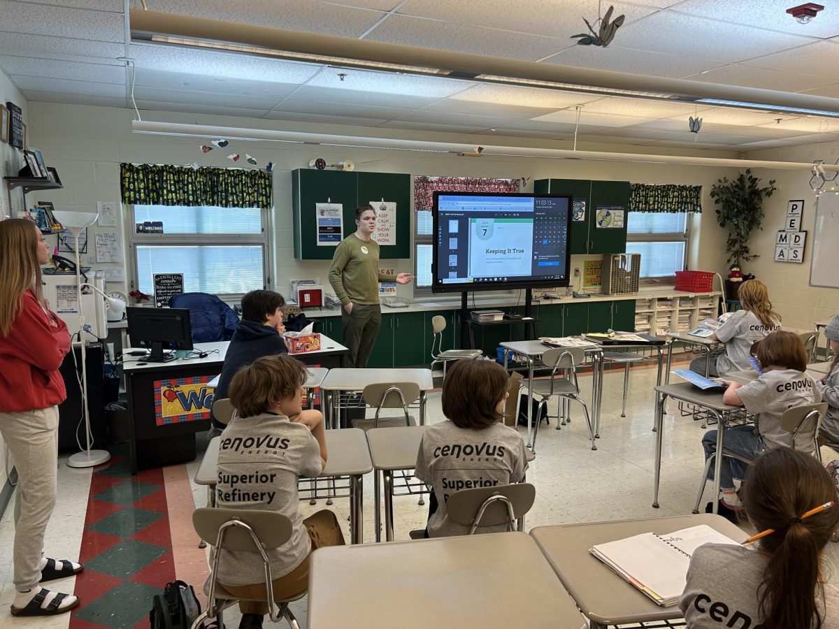 Senior leader Marcus Madsen shares his journalism experiences at the Youth Authors Conference on Feb. 25 2025.