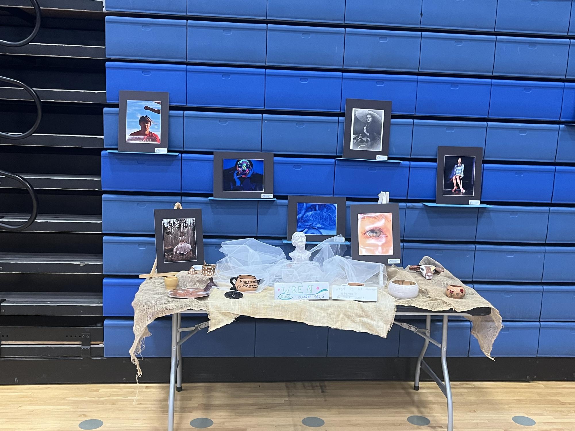 Senior Wren Rugg’s artwork on display at the Spartan Fiesta on May 7, 2025. photo by Grady Conlan 