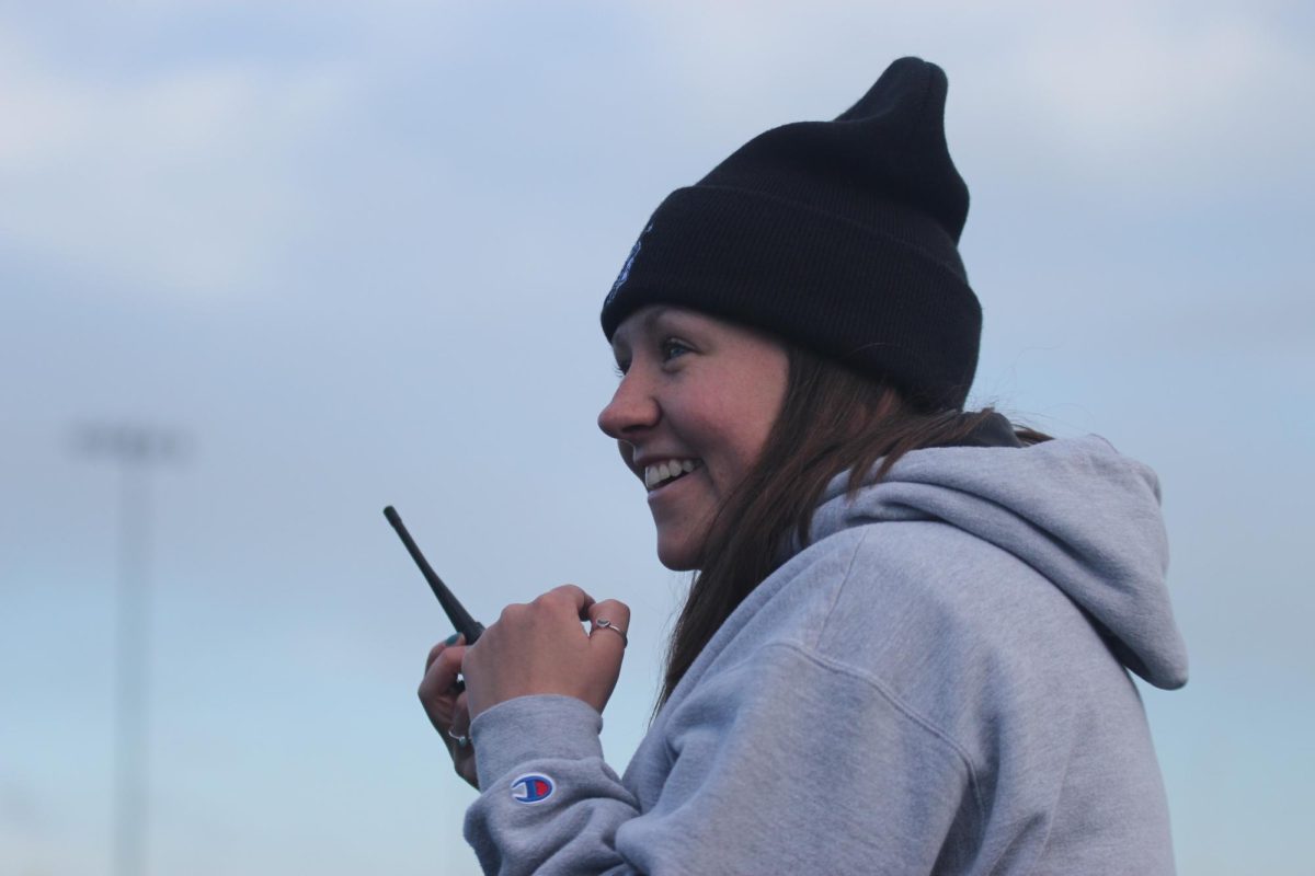 Maddie Haas smiles after getting caught “off guard” by the camera.