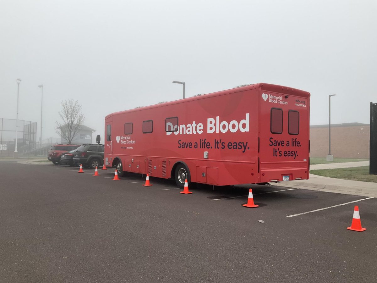 Memorial Blood Centers’ bus sits outside of N4 as apart of a blood drive organized by FBLA. The blood drive was hosted on May 15, 2025. 