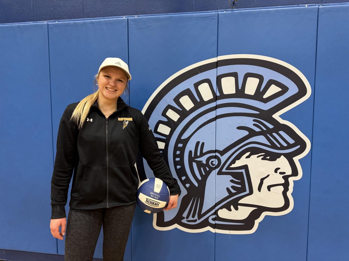 Coach Carlie Lohman represents UWS while coaching Spartan volleyball players on April 14th 2025. Taken by Emilynn Botty