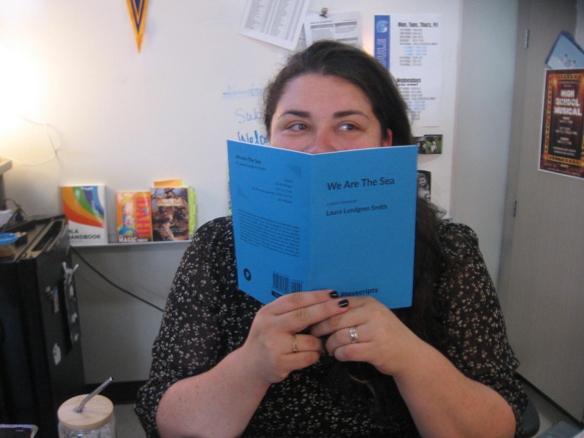 Amber Gilbert in her classroom holding fall play “We Are The Sea” on Sept. 22, 2025. Gilbert has directed multiple plays, such as “A Midsummer Night’s Dream” by William Shakespeare.
