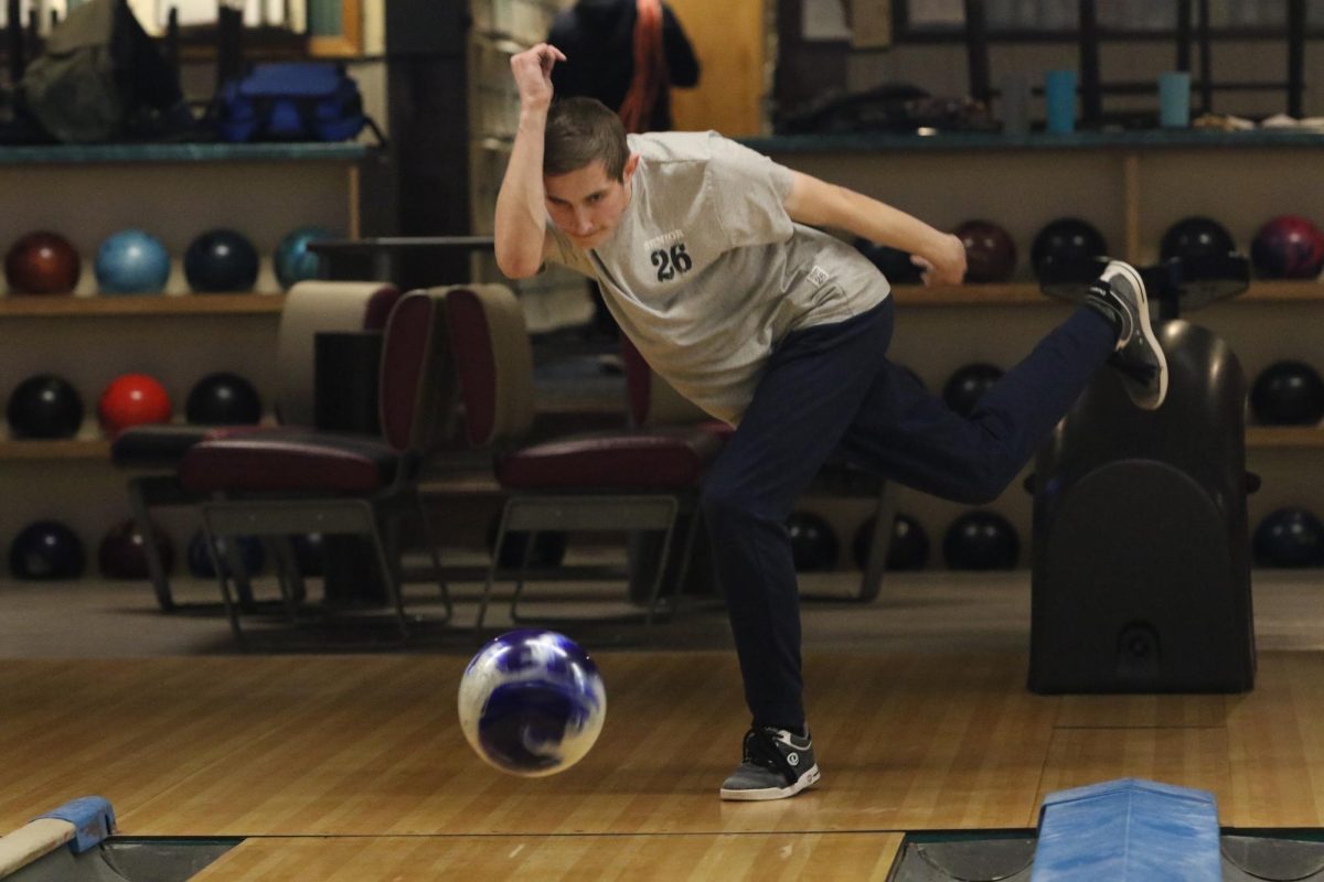Senior bowler Boyd Gustafson bowls practice rounds at Village Lanes Superior Wisconsin on Feb. 6 2026
