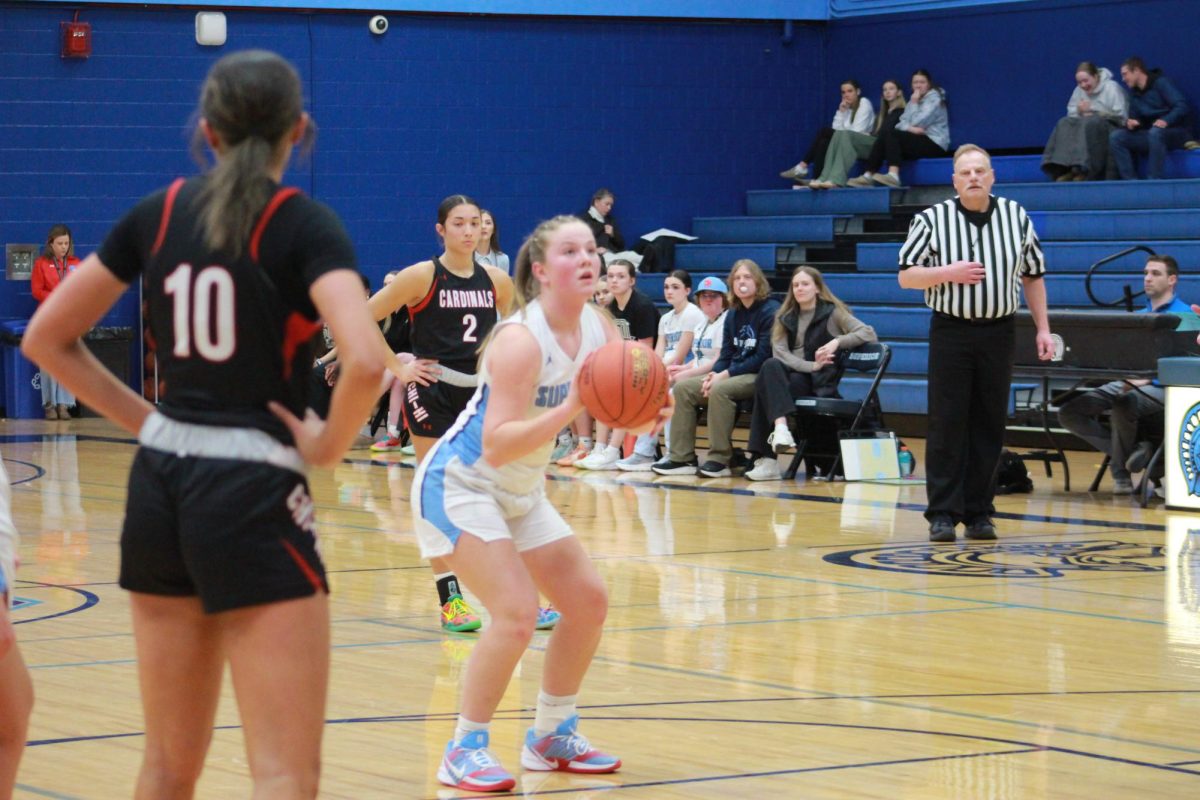 Junior Jette Leopold shoots a basket from the free point line attempting to make a point for Superior on Feb. 24, 2026 at Superior High School. 