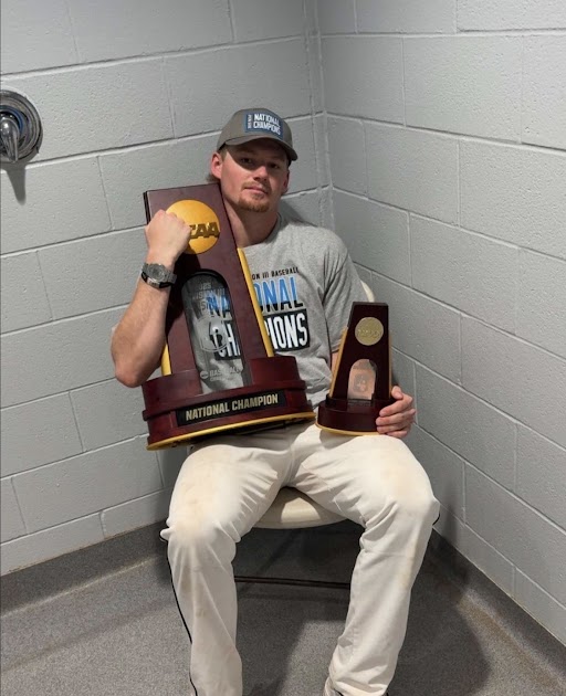 George Hansen after winning the 2025 Division 3 Baseball National Championship 