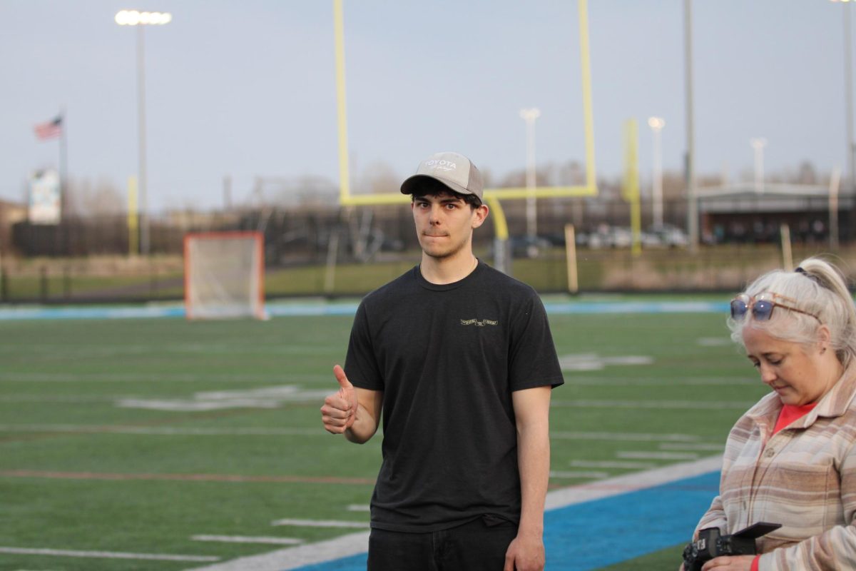 Superior Boys lacrosse coach Owen Lorrenzetti on the sidelines during a home game against the Cloquet Lumberjacks.